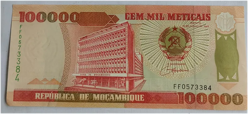 MOZAMBIQUE - 100,000 METICAIS - UNC & MINT CONDITION - 1