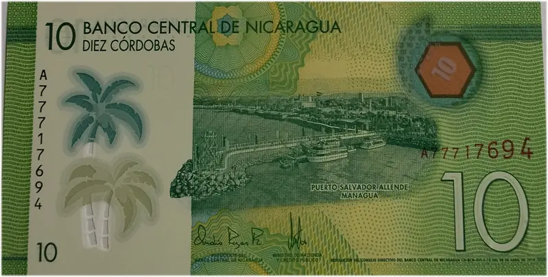 NICARAGUA - 10 CORDOBAS - POLYMER NOTE - UNC & MINT CONDITION - 1