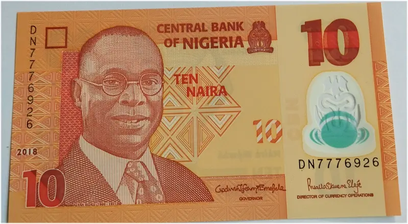 NIGERIA - 10 NAIRA - POLYMER NOTE - UNC & MINT CONDITION - 1
