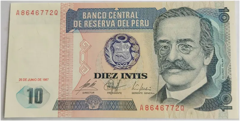 PERU - 10 INTIS - UNC & MINT CONDITION (1987) - 1