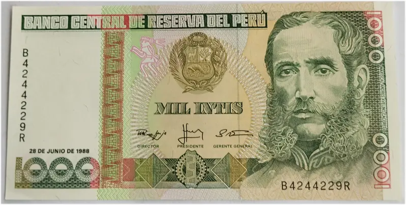 PERU - 1000 INTIS - UNC & MINT CONDITION (1988) - 1