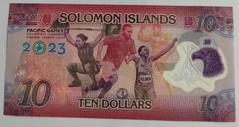 SOLOMON ISLANDS - 10 DOLLAR COMMEMORATIVE - POLYMER NOTE -  UNC & MINT CONDITION (2023) - 1