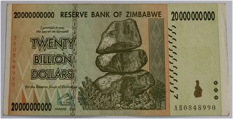 ZIMBABWE - 20 BILLION DOLLAR - EXTRA FINE CONDITION - 1