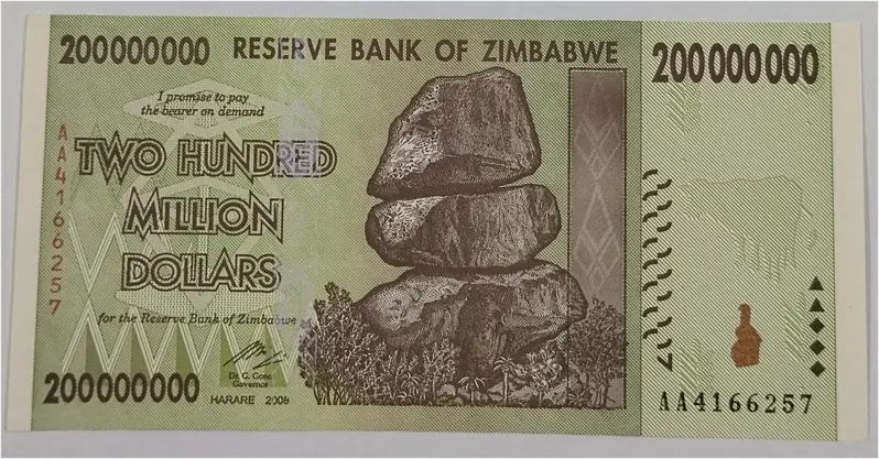 ZIMBABWE - 200 MILLION DOLLAR - UNC & MINT CONDITION (2008) - 1