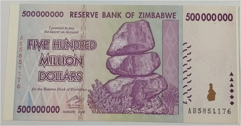 ZIMBABWE - 500 MILLION DOLLAR - UNC & MINT CONDITION (2008) - 1