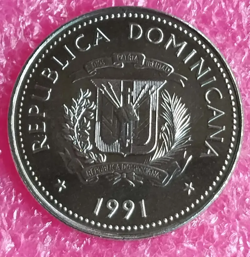DOMINICAN - 25 CENTAVOS -  B UNC CONDITION (1989 & 1991 ) - 1
