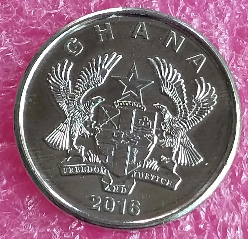 GHANA - 5 PESEWAS COIN - UNC MINT CONDITION - 1
