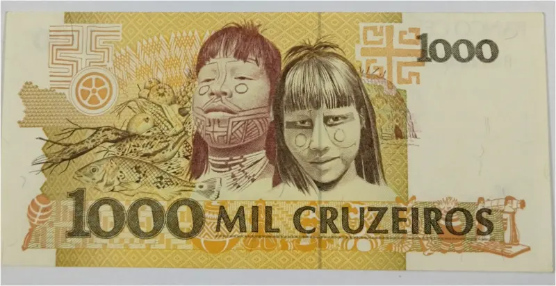 BRAZIL - 1000 CRUZEIROS - UNC CONDITION (1990) - 1