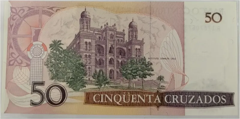 BRAZIL - 50 BRAZILIAN CRUZADOS -  UNC MINT CONDITION (1986 & 1988) - 1