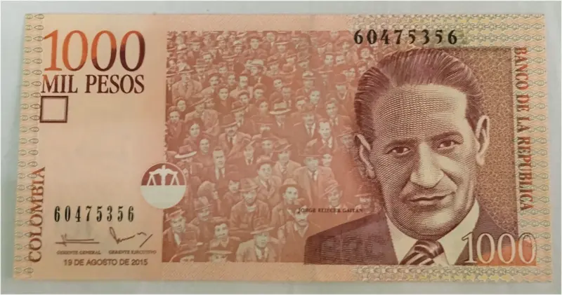 COLOMBIA - 1000 PESOS - UNC & MINT CONDITION (2015) - 1