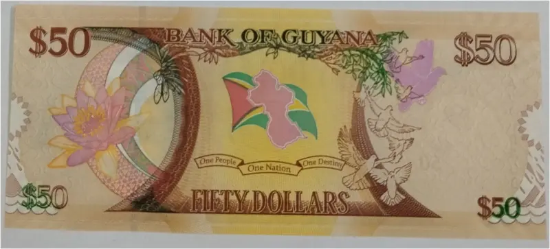 GUYANA - 50 DOLLARS - UNC MINT CONDITION (2016) - 1