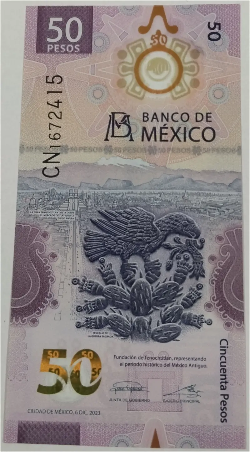 MEXICO - 50 PESOS - POLYMER NOTE - UNC MINT CONDITION (2021) - 1