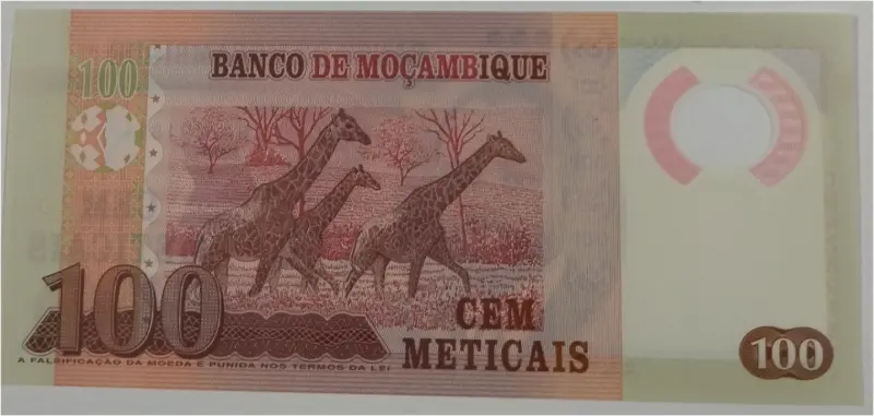 MOZAMBIQUE - 100 METICAIS  POLYMER NOTE -  UNC MINT CONDITION (2011 - 2017) - 1