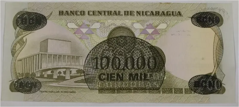 NICARAGUA - 100,000 CORDOBAS -  UNC MINT CONDITION (1987) - 1
