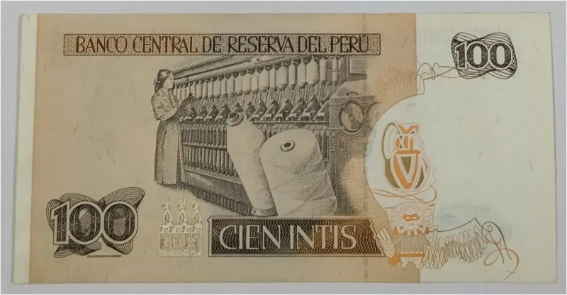 PERU - 100 INTIS - UNC MINT CONDITION (1987) - 1