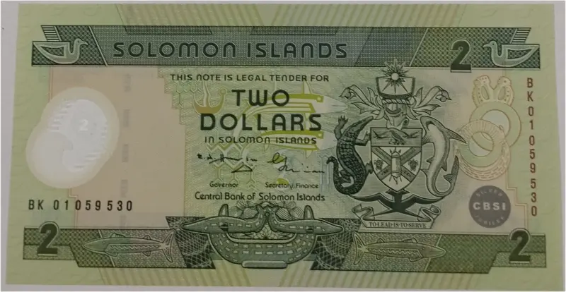 SOLOMON ISLANDS - 2 DOLLARS POLYMER NOTE - UNC MINT CONDITION - 1