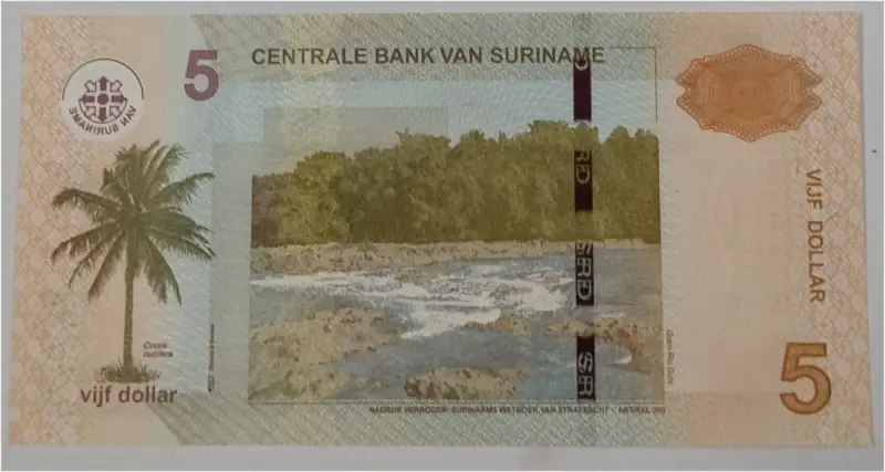 SURINAME - 5 GULDEN - GEM UNC MINT CONDITION (2012) - 1
