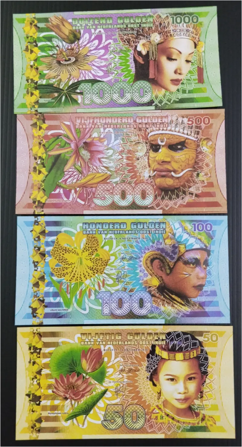 NETHERLAND EAST INDIES - 4 x DIFFERENT NOTES SET - UNC MINT CONDITION (2016) - 1