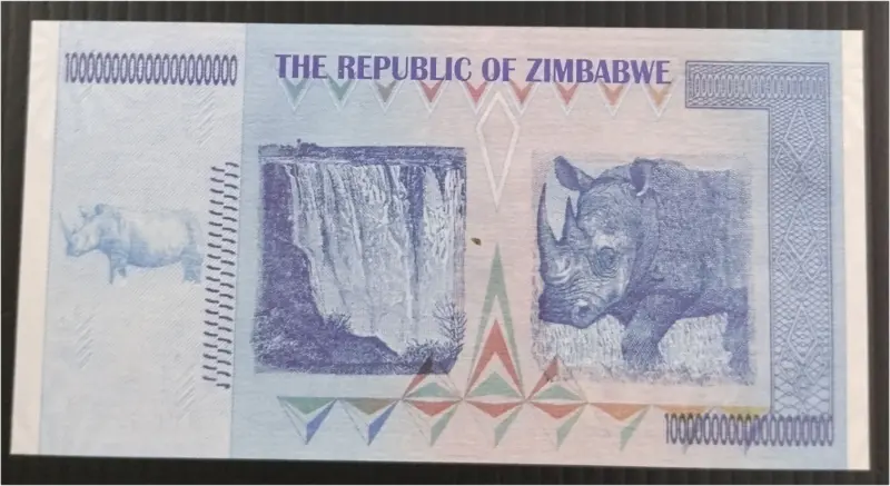 ZIMBABWE - 100 TRILLION DOLLARS - UNC MINT CONDITION - UV LIGHT PROPERTY - 1